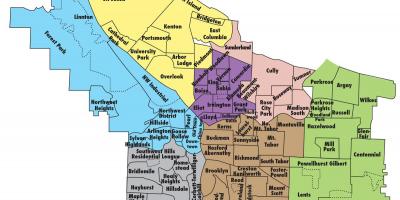 Քարտեզ Portland շրջանների